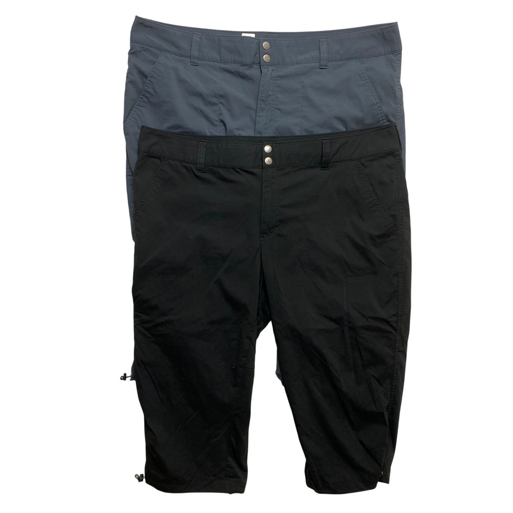 Lot Of 2 Columbia Capri Pants Women 18W Black Grey Omni-Shield AW8672 Bundle